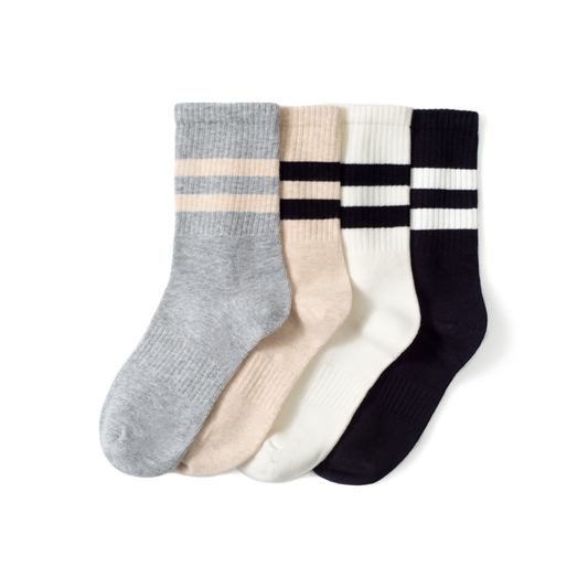 Fashion Crew Socks 4 Pack- Daily Classic