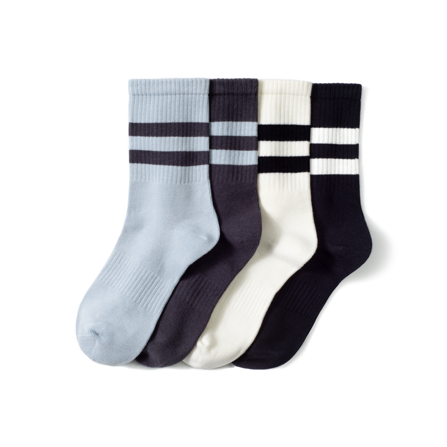 Fashion Crew Socks 4 Pack- Daily Misty Blue