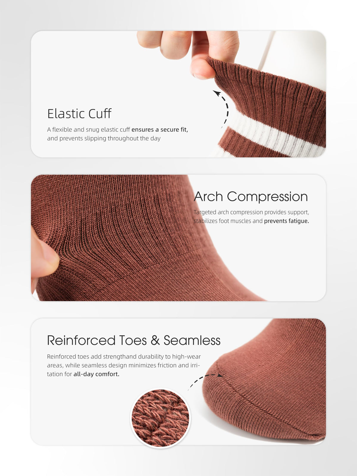 Fashion Crew Socks 4 Pack- Daily Khaki Series