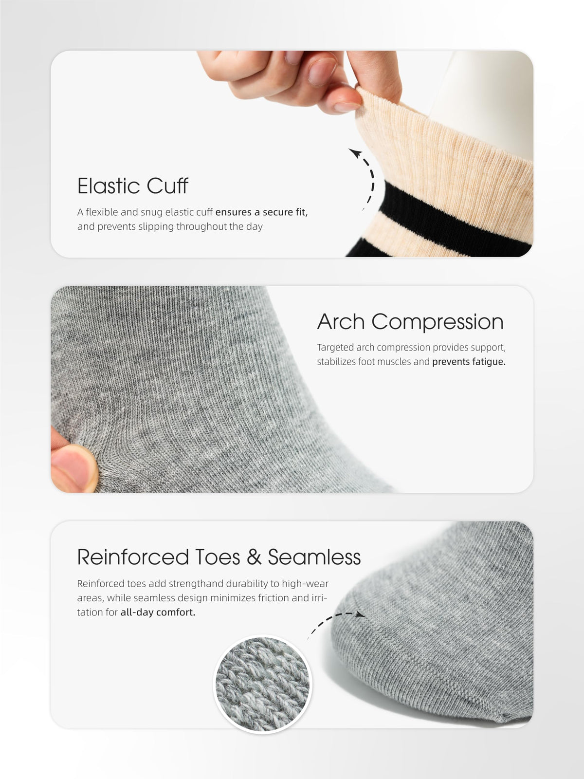 Fashion Crew Socks 4 Pack- Daily Classic