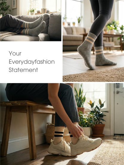 Fashion Crew Socks 4 Pack- Daily Classic