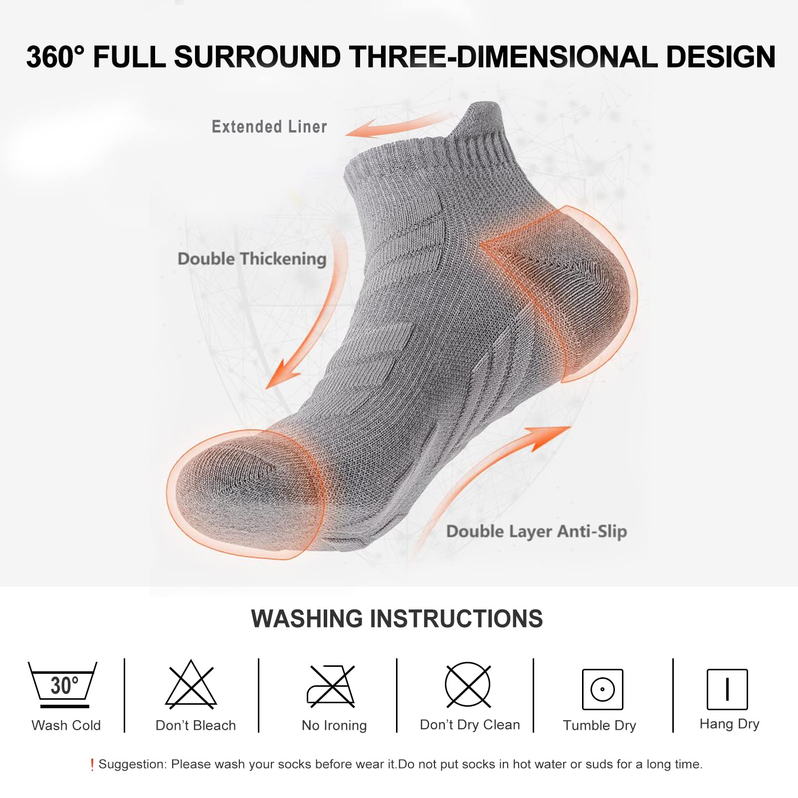 Running Ankle Socks for Mens 4Pair