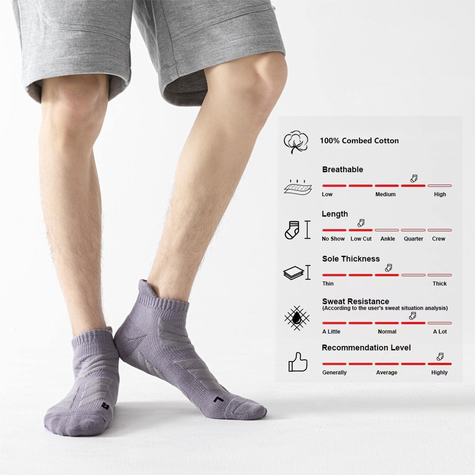 Running Ankle Socks for Mens 4Pair
