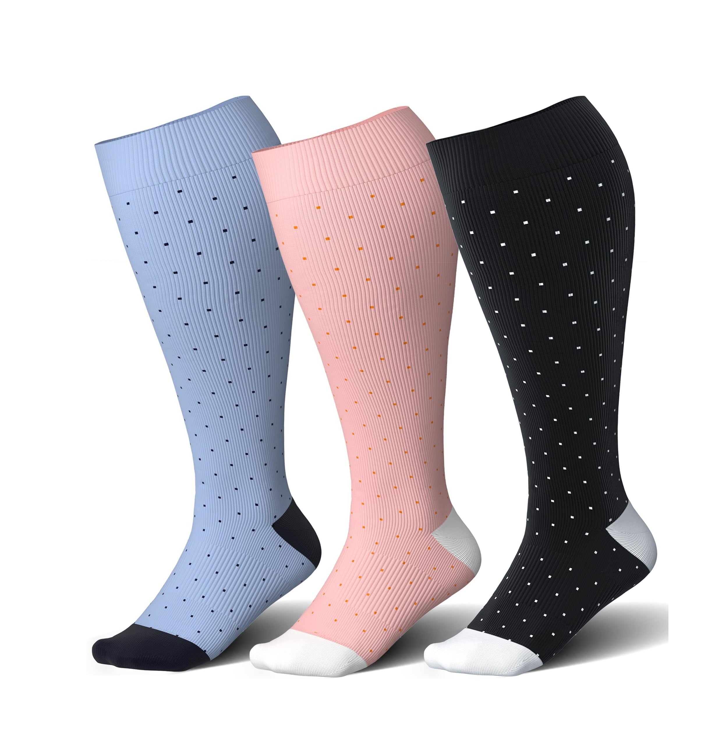 Wide Calf Compression Socks 3Pack -Polka Dots